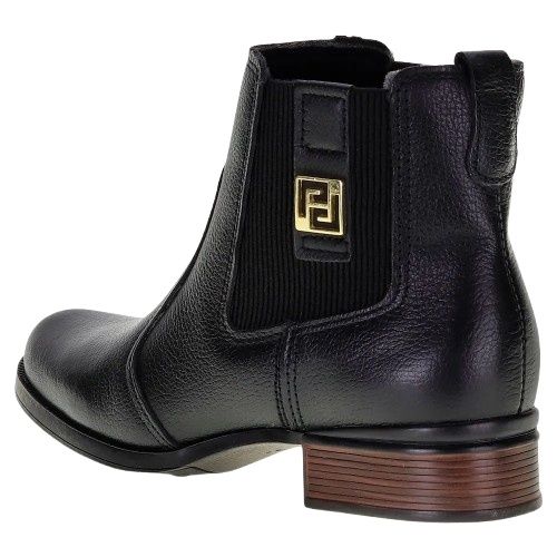 BOTA FEMININA COURO CALCE FACIL CANO CURT...