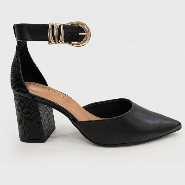 SAPATO SCARPIN SALTO BLOCO RAMARIM 